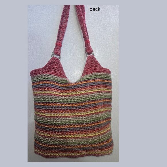 The Sak, Hobo Woven Crochet Colorful Rainbow Hippie Bohemian Bag - Picture 2 of 7